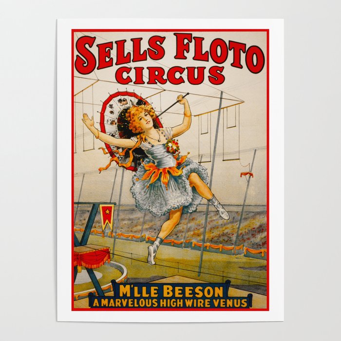 Vintage Sells Floto Circus Ad Poster