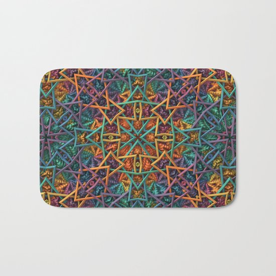 Colorful Fractal Pattern Bath Mat