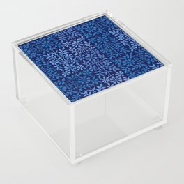 Arts and Crafts Floral Indigo Blue Acrylic Box