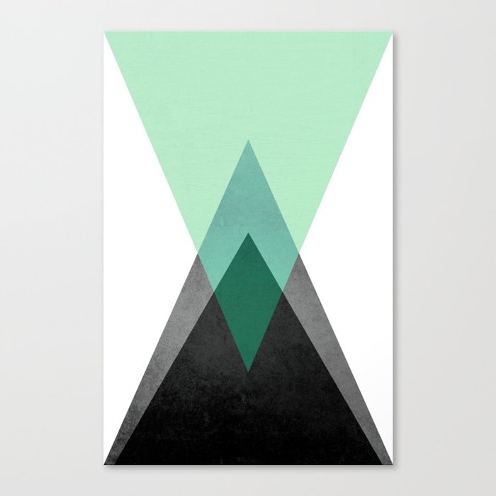 Green Geometric Print Canvas Print