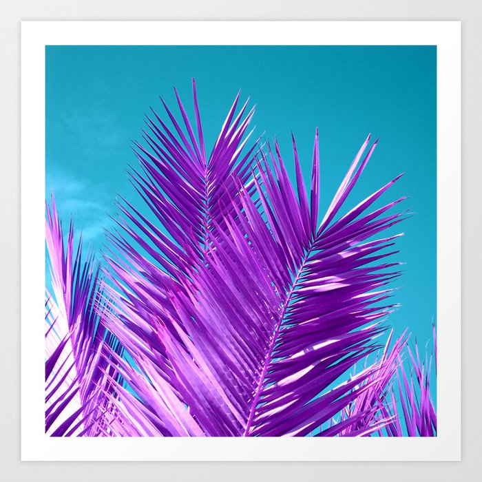 purple palm tree Art Print by blackpool | Society6