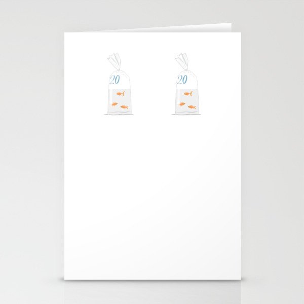 Goldfish in plastic bags Stationery Cards