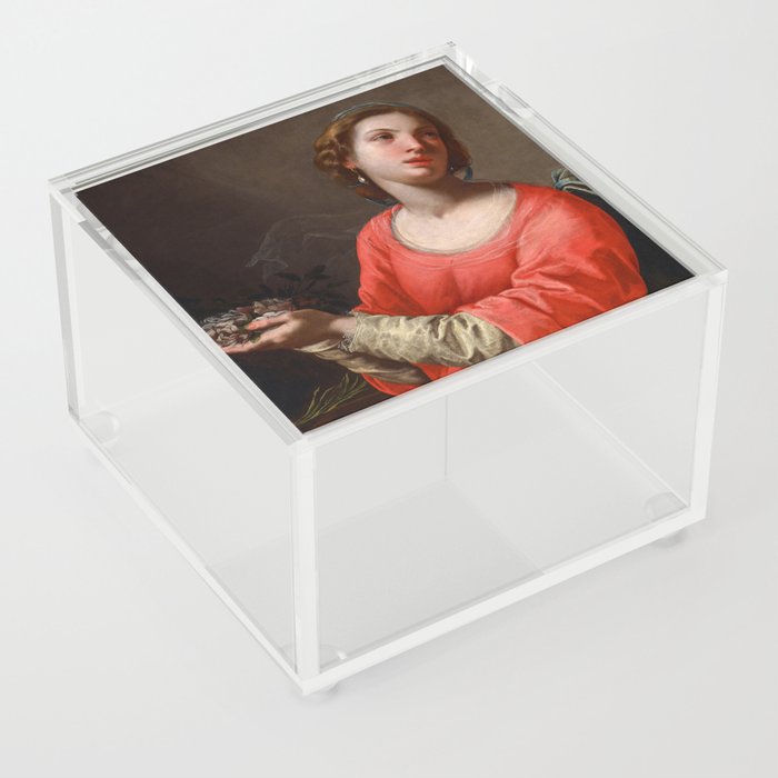 Saint Cecilia by Artemisia Gentileschi Acrylic Box