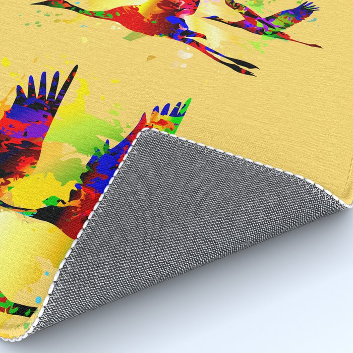 Colorful Flying Birds Abstract Pop Art Painting Cranes Graphic