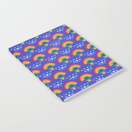 Blue Cat with Rainbow Scallop Pattern Notebook