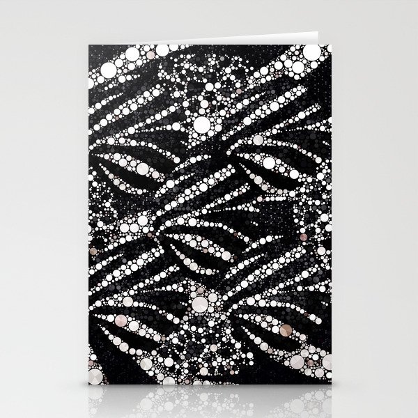 Black&Silver Abstract Bling Pattern  Stationery Cards