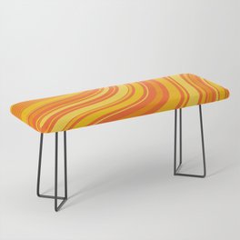 Wavy Lines 70s Inspired | Orange and Yellow Bench