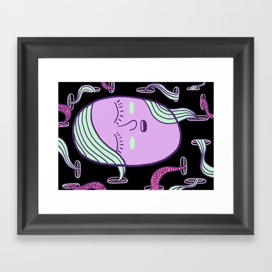 Sleepy Head (girl) Framed Art Print