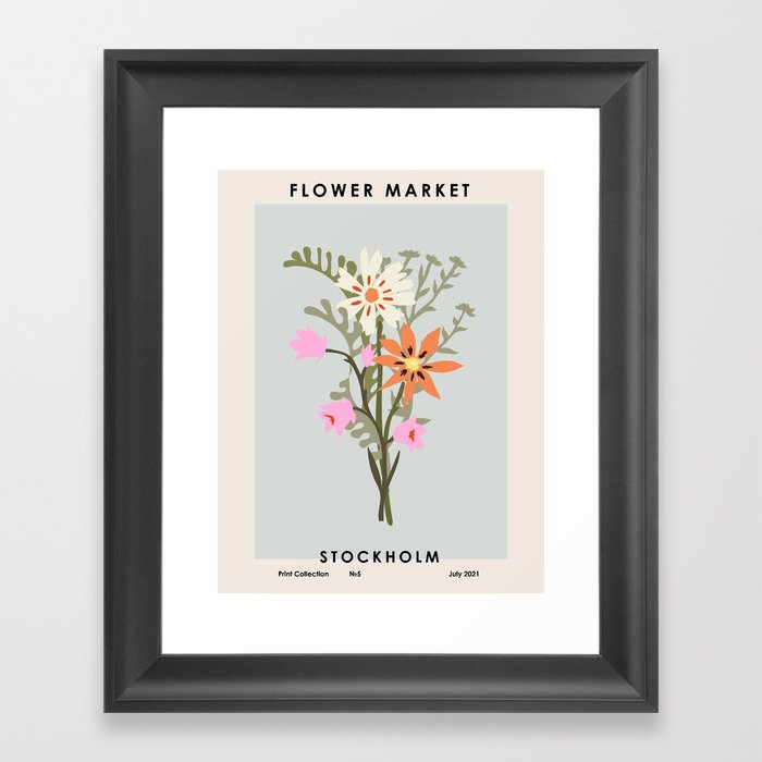 Flower Market. Stockholm Framed Art Print