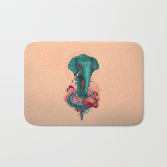 Elephant on the mat Bath Mat