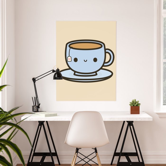 Cute cup of tea Art Print by peppermintpopuk