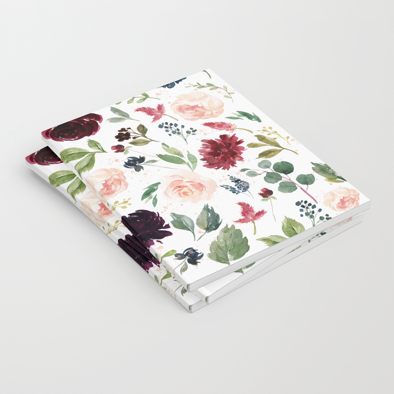 Burgundy Navy Blue Watercolor Flowers Notebook By Junkydotcom Society6 Burgundy Navy Blue Watercolor Flowers Notebook By Junkydotcom Society6
