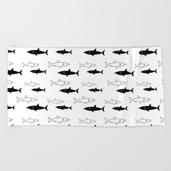 B/W Shark Beach Towel