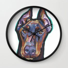 Doberman Portrait Wall Clocks Society6