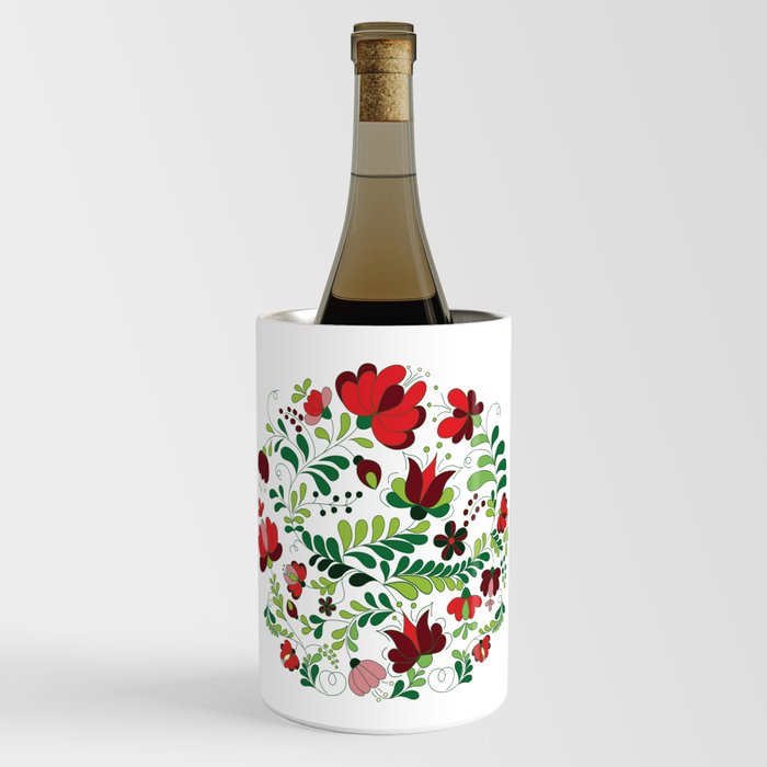 Freehand Hungarian Matyo Digital Embroidery Wine Chiller