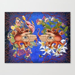 Octopus Floral Fantasy Canvas Print