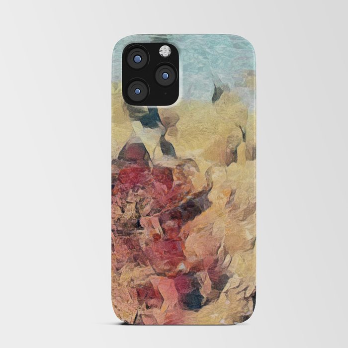 Coastal Harmony: Expressionistic Color Abstraction iPhone Card Case