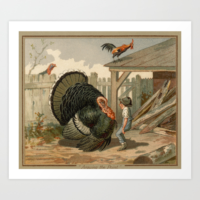 Vintage Thanksgiving Turkey Argument Illustration 1897 Art Print By Bravuramedia Society6