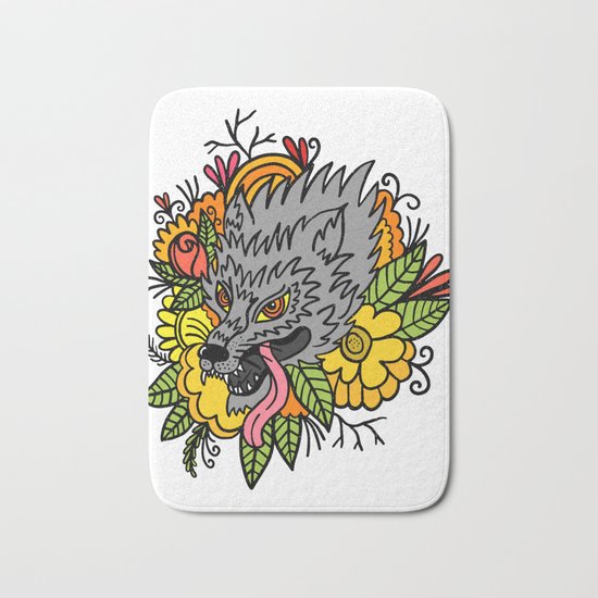 wild wolf Bath Mat