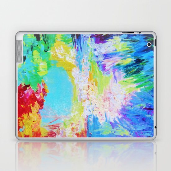 IN DREAMS - Gorgeous Bold Colors, Abstract Acrylic Idyllic Forest Landscape Secret Garden Painting Laptop & iPad Skin