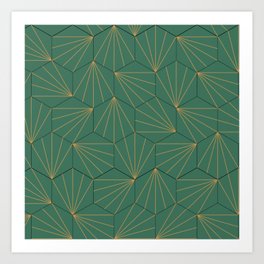Emerald mosaic tiles Art Print