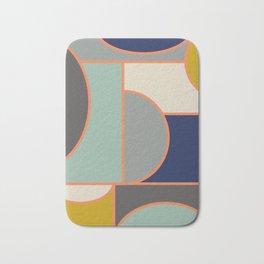 Colorful Geometric Cubism Design Bath Mat