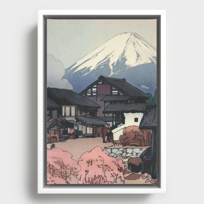 Japanese Woodblock art Fuji from Funatsu 1928 Yoshida Hiroshi Framed Canvas