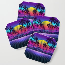 Radiant Sunset Synthwave Coaster