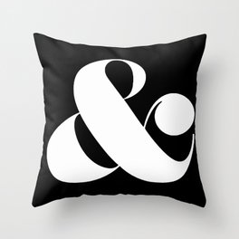 Classic Black & White ampersand Throw Pillow