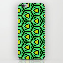 Spring brilliance. Modern, abstract, geometric pattern in bright green, light green, turquoise, yellow, black iPhone Skin