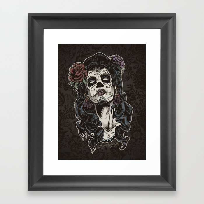 Day of The Dead Woman Framed Art Print