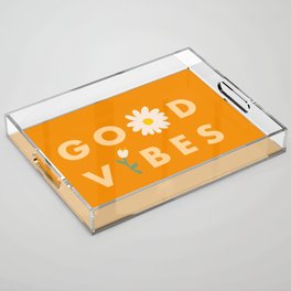 Good Vibes Daisy Acrylic Tray