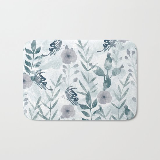 Watercolor floral garden II Bath Mat
