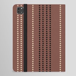 Spotted Ethnic Stripes, Ivory, Black and Sienna iPad Folio Case