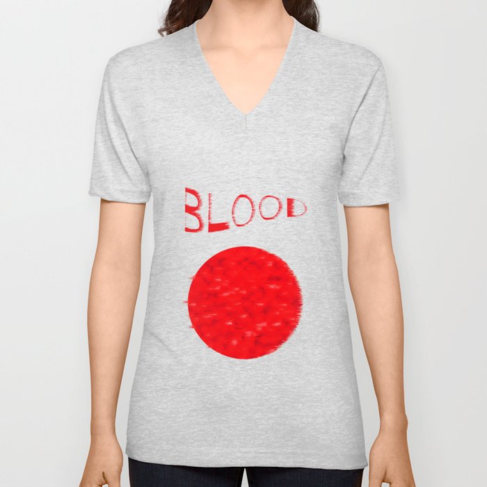Blood V Neck T Shirt