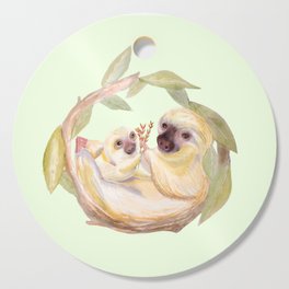 Mama and Baby Sloth - Pistachio Cutting Board