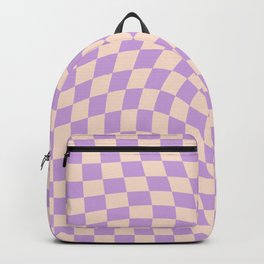 Check V - Lilac Twist — Checkerboard Print Backpack