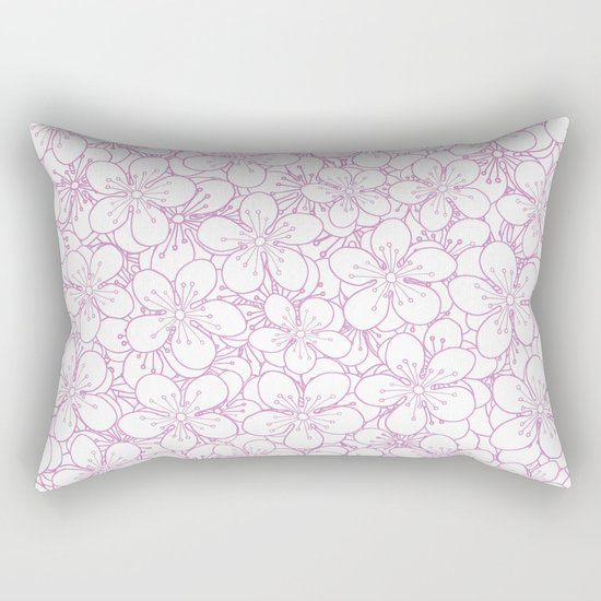 Cherry Blossom Pink Outline - In Memory of Mackenzie Rectangular Pillow