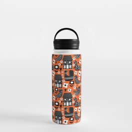 Maximalism Folk art Orange Water Bottle