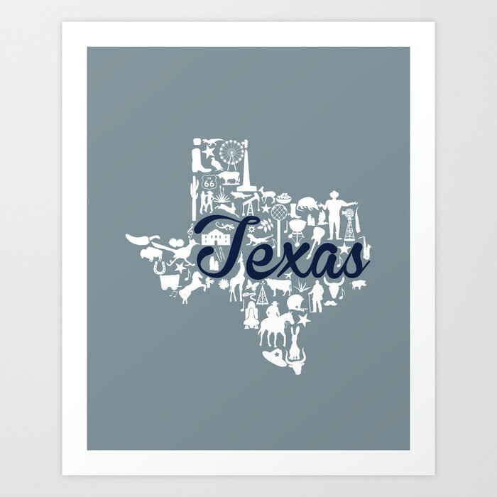 Dallas Cowboys Texas Landmark State - Gray and Blue Dallas Cowboys