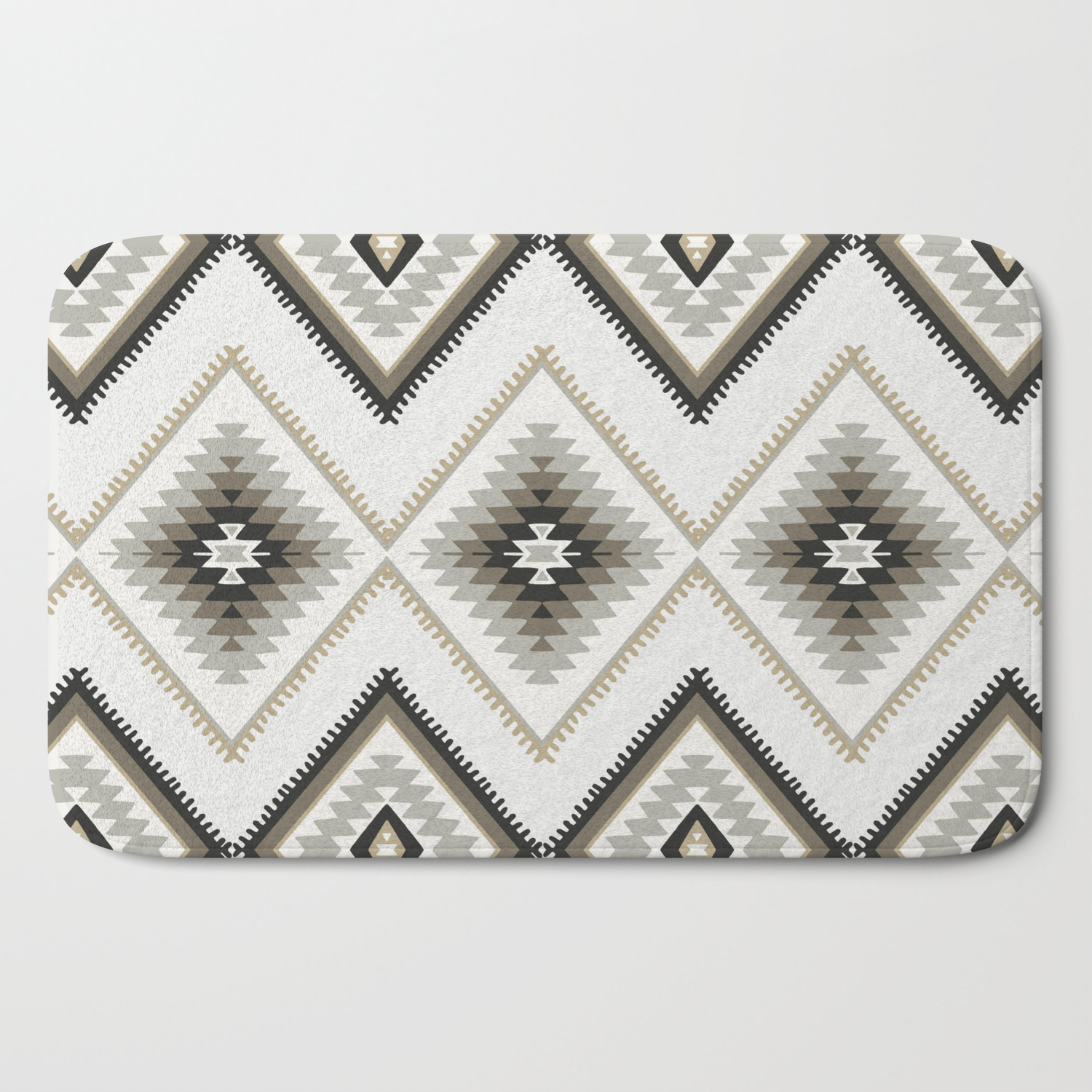 Beige Aztec Bath Mat By Thekindredpines Society6