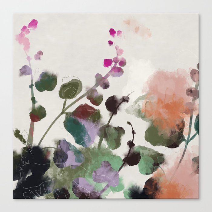 floral abstract summer autumn Canvas Print