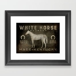 White Horse Bourbon Whiskey Kentucky USA Framed Art Print