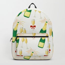 Christmas Pattern Handdrawn Champagne Wine Backpack