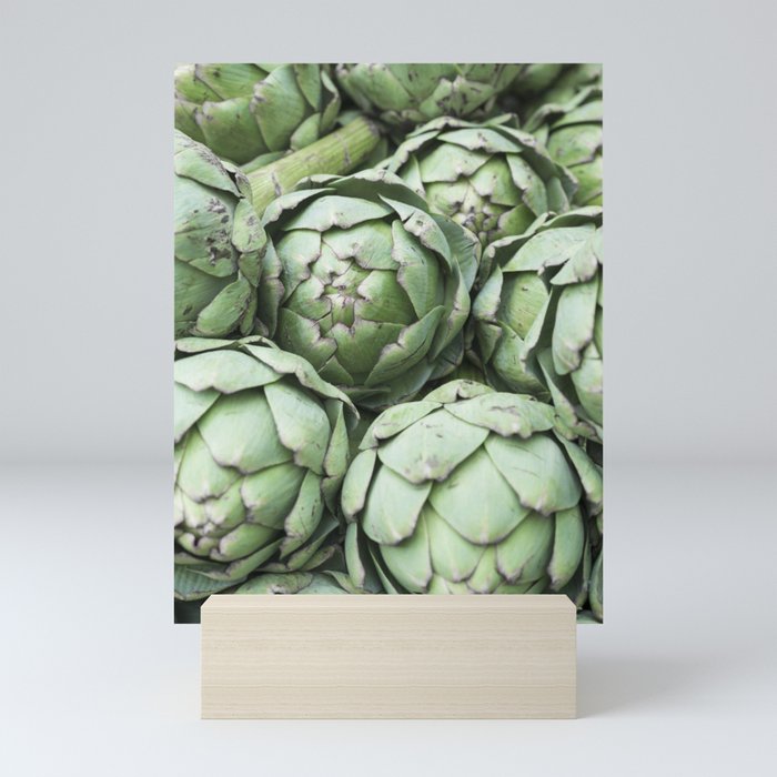Artichoke vegetable green art print- farmersmarket stand in France - food and travel photography Mini Art Print
