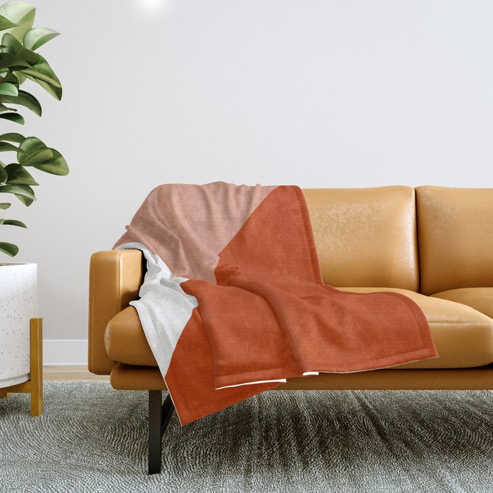 Rust Angles Throw Blanket by Color Obsession Society6