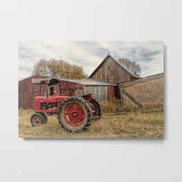 Down on the Farm Metal Print | Tractor, Digital, Color, Redtractor, Ranch, Farmalltractor, Barn, Farm, Americana, Photo 