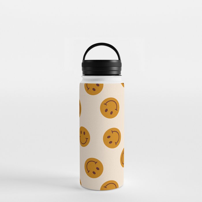 70s Retro Smiley Face Pattern Water Bottle