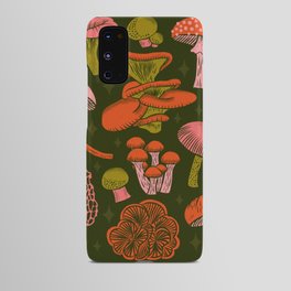 Texas Mushrooms – Bright Multicolor on Green Android Case