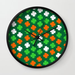 Shamrock Irish colour St Patricks Day design Wall Clock
